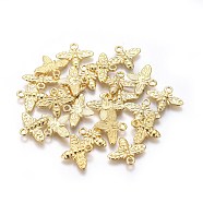 Tibetan Style Alloy Pendants, Lead Free and Cadmium Free, Bees, Golden Color, 14x16x2mm, Hole: 2mm(TIBEP-A100604-G-LF)
