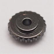 Brass Spacer Beads, Flat Round, Gunmetal, 6x2mm, Hole: 1mm(KK-G296-03B)