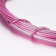 Round Aluminum Wire, Bendable Metal Craft Wire, for Beading Jewelry Craft Making, Deep Pink, 17 Gauge, 1.2mm, 10m/roll(32.8 Feet/roll)(AW-D009-1.2mm-10m-20)