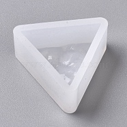 Silicone Molds, Resin Casting Molds, For UV Resin, Epoxy Resin Jewelry Making, Triangle with Ocean Water Lines, White, 33.7x38x16mm(DIY-WH0154-04)