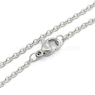Unisex 304 Stainless Steel Cable Chain Necklace with Lobster Claw Clasps, Stainless Steel Color, 14.00 inch(35.56cm)(STAS-O037-83P-03)