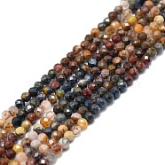 Natural Pietersite Beads Strands, Faceted, Round, 3mm, Hole: 0.7mm, about 132pcs/strand, 15.16''~15.55''(38.5~39.5cm)(G-P457-A02-04)
