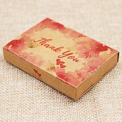 Kraft Paper Boxes and Earring Jewelry Display Cards, Packaging Boxes, with Word Thank You and Heart Pattern, BurlyWood, Folded Box Size: 7.3x5.4x1.2cm, Display Card: 6.5x5x0.05cm(CON-L015-B03)