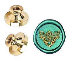 Wax Seal Brass Stamp Head, for Wax Seal Stamp, Deer Pattern, 25x14.5mm(AJEW-WH0209-540)