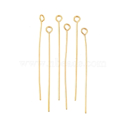 Ion Plating(IP) 304 Stainless Steel Eye Pins, Real 18K Gold Plated, 22 Gauge, 15x0.6mm, Hole: 1.9mm(STAS-I320-B05-G)