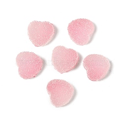 Imitation Candy Food Style Resin Cabochons, Heart, Gradient Color, Pink, 9.5x10x5mm(RESI-R461-01D)