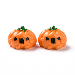 Halloween Opaque Resin Cabochons, 3D Pumpkin Jack-O'-Lantern, Dark Orange, 19x27.5x26.5mm(RESI-D063-15B)