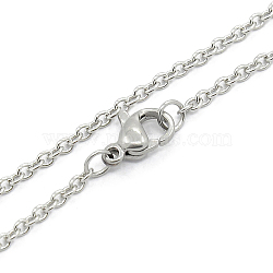 Unisex 304 Stainless Steel Cable Chain Necklace with Lobster Claw Clasps, Stainless Steel Color, 14.00 inch(35.56cm)(STAS-O037-83P-03)