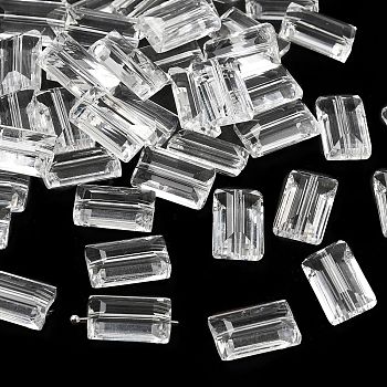 K9 Glass, Imitation Austrian Crystal Beads, Grade AAA, Faceted, Rectangle, Clear, 10x15.5x7mm, Hole: 0.9~1mm