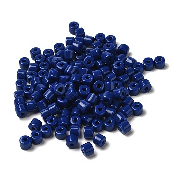 Opaque Acrylic Beads, Column, Dark Blue, 6.5x5mm, Hole: 2.2mm