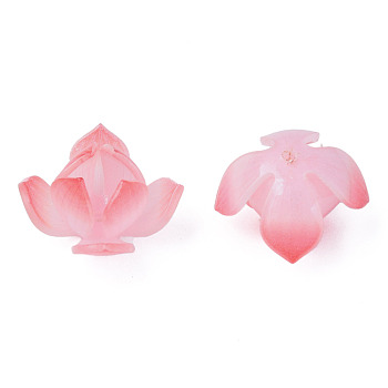 Plastic Beads, Flower, Light Coral, 19.5x19.5x13mm, Hole: 1.6mm
