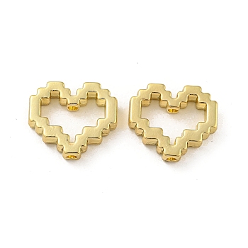 Alloy Beads, Long-Lasting Plated, Lead Free & Cadmium Free & Nickel Free, Heart Shape, Golden, 18x20x4.5mm, Hole: 2.2mm