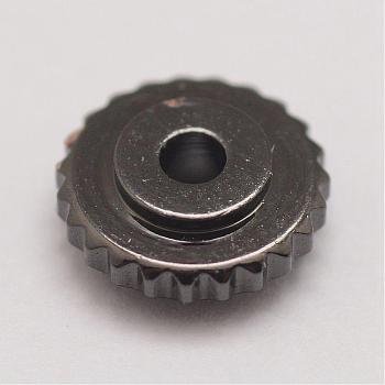 Brass Spacer Beads, Flat Round, Gunmetal, 6x2mm, Hole: 1mm
