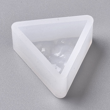 Silicone Molds, Resin Casting Molds, For UV Resin, Epoxy Resin Jewelry Making, Triangle with Ocean Water Lines, White, 33.7x38x16mm