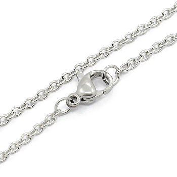Unisex 304 Stainless Steel Cable Chain Necklace with Lobster Claw Clasps, Stainless Steel Color, 14.00 inch(35.56cm)