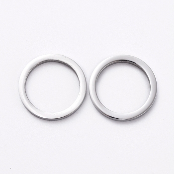 304 Stainless Steel Linking Rings for Jewelry Making, Manual Polishing, Ring, Stainless Steel Color, 13x1.5mm, Inner Diameter: 11mm