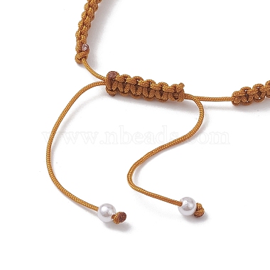 2pcs 2 bracelets de perles tressées en acrylique en forme de coquille de style sertis de cordons en nylon(BJEW-JB10146)-5