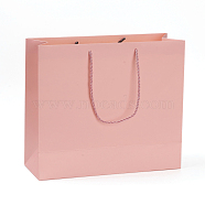 Kraft Paper Bags, Gift Bags, Shopping Bags, Wedding Bags, Rectangle with Handles, Pink, 280x320x115.3mm(CARB-G004-A05)