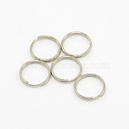 Iron Split Rings, Double Loops Jump Rings, Cadmium Free & Lead Free, Platinum, 10x1.4mm, about 8.6mm inner diameter, about 4160pcs/Kg(JRD10mm)