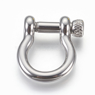 304 Stainless Steel Screw D-Ring Anchor Shackle Clasps, Stainless Steel Color, 31.5x27x9.5mm, 17x20mm Inner Diameter(STAS-E446-28A-P)