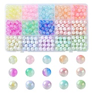 Transparent & Two Tone Opaque Acrylic Beads, Round, Mixed Color, 7.5~8x7~8mm, Hole: 1.8mm, about 30pcs/style(SACR-FS0001-24)