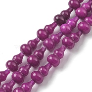 Natural Agate Beads Strands, Dyed, Gourd, Medium Violet Red, 17.5~18.5x9.5~10mm, Hole: 1.2mm, about 23~24pcs/strand, 16.14~16.34 inch(41~41.5cm)(G-C039-C04)
