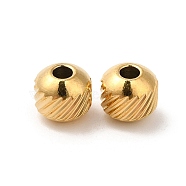 304 Stainless Steel Bead, Round, Real 18K Gold Plated, 6mm, Hole: 2mm(STAS-H214-29C-G)