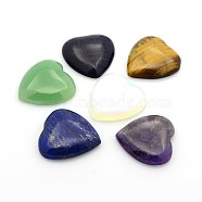 Natural & Synthetic Mixed Gemstone Cabochons, Heart, 29~30x29~30x6~8mm(G-P021-M)