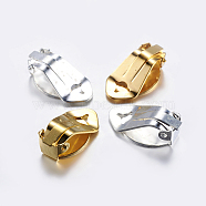 Brass Clip-on Earring Settings, with Round Flat Pad, Mixed Color, Tray: 14x11mm, 21x11x7mm(X-KK-K197-67)