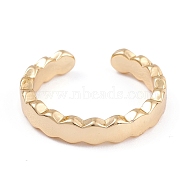 Brass Cuff Rings, Open Rings, Long-Lasting Plated, Real 18K Gold Plated, 4mm, Inner Diameter: 17.5mm(RJEW-B034-14G)