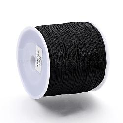 Nylon Thread, Nylon String, Chinese Knotting Cord, for Beading Jewelry Making, Black, 0.8mm, about 109.36 yards(100m)/roll(NWIR-Q008A-900)