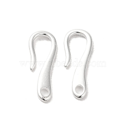 Brass Earring Hooks, 925 Sterling Silver Plated, 15.5x5.5x1mm, Hole: 1.5mm, Pin: 1mm(FIND-Z039-23S)