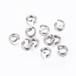 304 Stainless Steel Open Jump Rings, Stainless Steel Color, 9x1mm, 18 Gauge, about 333pcs/50g(X-STAS-H437-9x1mm)