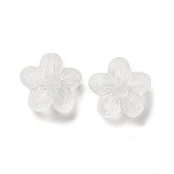 Transparent Acrylic Beads, Flower, Frosted, Clear, 10x11x6mm, Hole: 1.6mm, about 770pcs/500(OACR-L013-006)