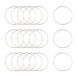 Brass Linking Rings, Nickel Free, Silver Color Plated, 25x1mm(X-EC18725MM-NFS)