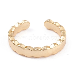 Brass Cuff Rings, Open Rings, Long-Lasting Plated, Real 18K Gold Plated, 4mm, Inner Diameter: 17.5mm(RJEW-B034-14G)