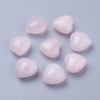 Natural Rose Quartz Heart Palm Stone, Pocket Stone for Energy Balancing Meditation, 25~26x25~25.5x14~15mm