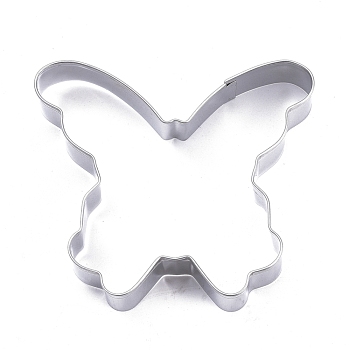 304 Stainless Steel Cookie Cutters, Cookies Moulds, DIY Biscuit Baking Tool,  Butterfly, Stainless Steel Color, 75.5x82.5x17mm, Inner Size: 73x80mm