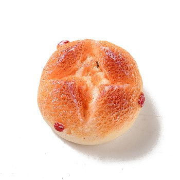 Opaque Resin Imitation Food Decoden Cabochons, Bread, Dark Orange, 21x15mm