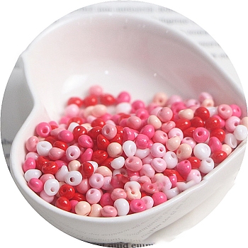 Macaron Baking Paint Glass Seed Beads, Fringe Teardrop Beads, Mixed Color, 5mm