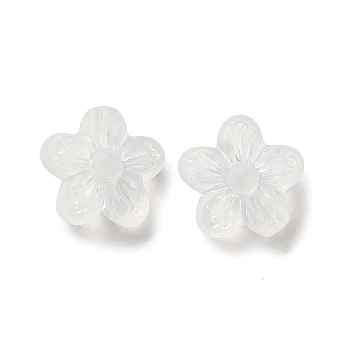 Transparent Acrylic Beads, Flower, Frosted, Clear, 10x11x6mm, Hole: 1.6mm, about 770pcs/500