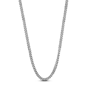 SHEGRACE Rhodium Plated 925 Sterling Silver Curb Chain Necklaces, with Spring Ring Clasps, Platinum, 5.74 inch(40cm), 2mm