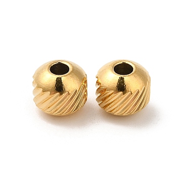 304 Stainless Steel Bead, Round, Real 18K Gold Plated, 6mm, Hole: 2mm