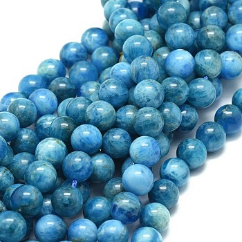 Natural Apatite Beads Strands, Round, 8mm, Hole: 0.8mm, about 48pcs/strand, 15.35 inch(39cm)