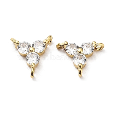Real 18K Gold Plated Clear Triangle Cubic Zirconia Links