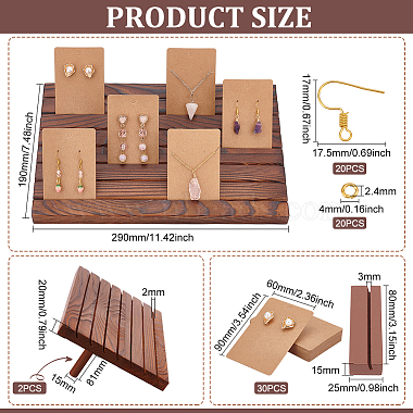 Fingerinspire 7-スロット長方形木製プレイス イヤリング ディスプレイ スタンド(ODIS-FG0001-67A)-2