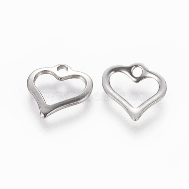 201 Stainless Steel Open Heart Charms(STAS-L233-022P)-2