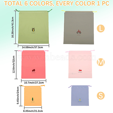 6Pcs 3 Sizes 2 Colors Polyethylene Waterproof Drawstring Storage Bags(ABAG-CN0001-47)-2