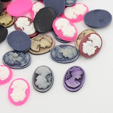18mm Mixed Color Oval Resin Cabochons