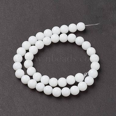 Round White Glass Beads Strands(X-GR8mm26Y)-3